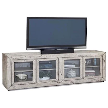 Rustic 84" Media Chest with Glass Doors